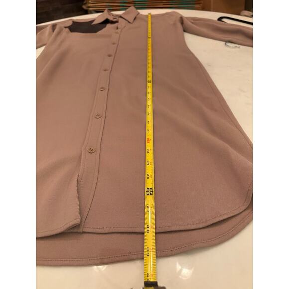 Vintage Ralph Lauren Collection Runway Button Up Midi Shirt Dress Patch Leather - Picture 14 of 16